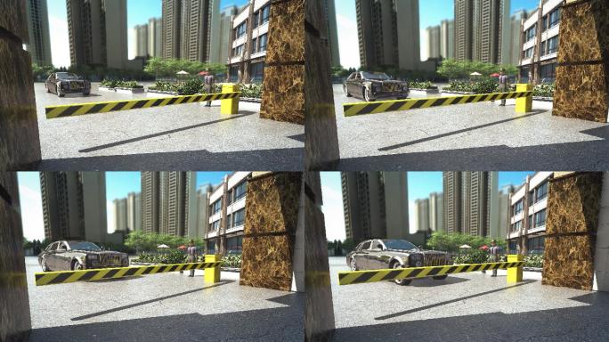 三维动画建筑漫游车库入口智能停车系统
