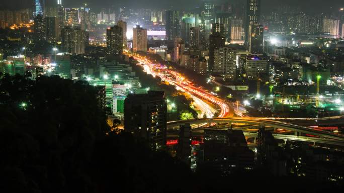 【原创】实拍城市夜景道路延时