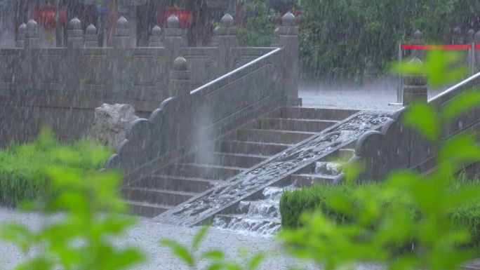 [有版权]王朝兴衰古建筑下雨