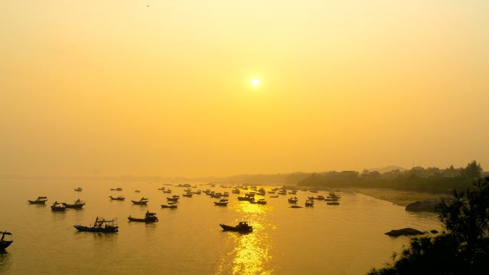 广西钦州三娘湾美丽的日落