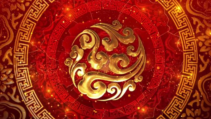 祥云花纹舞台歌舞背景循环