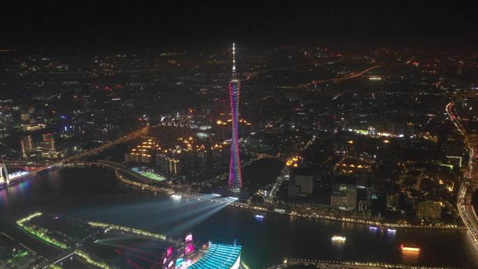 【4K航拍】广州市中心夜景