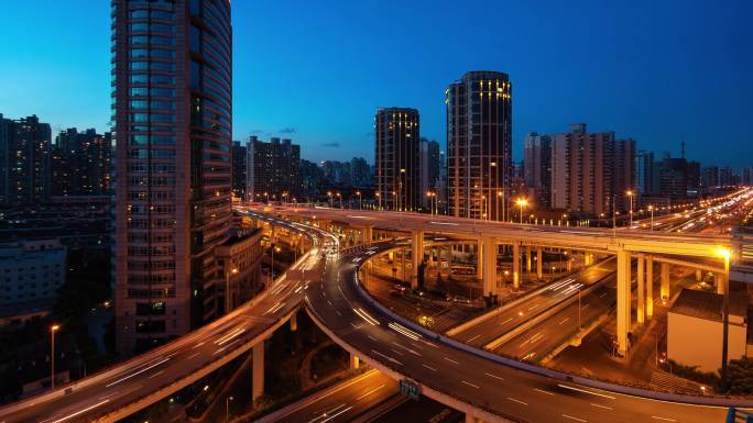 上海夜景天桥4K