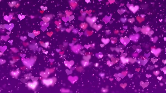 粉色紫色心形开场粒子粒子光斑宽屏