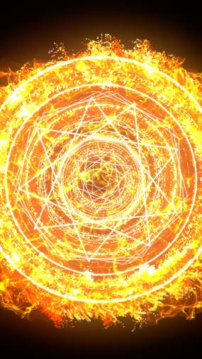 抖音循环火焰魔法法阵特效素材视频素材