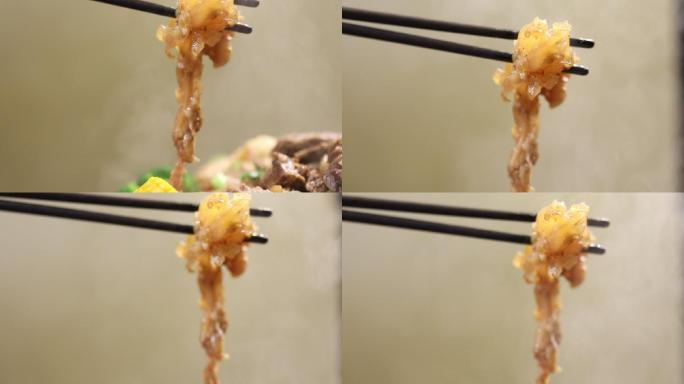 牛肉筷子夹起升格筋头巴脑