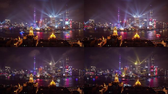 4K延时-上海外滩陆家嘴城市灯光秀