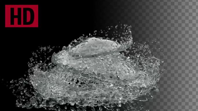3D水流水滴碰撞水魔法