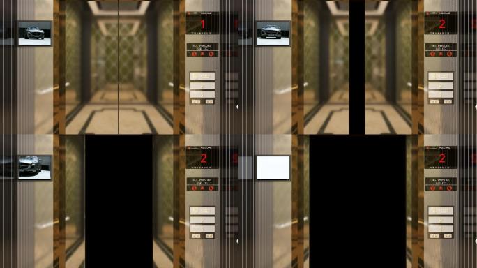 三维电梯开门转场通道素材