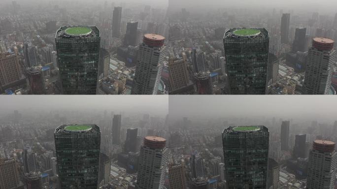 南京城市大楼航拍4K