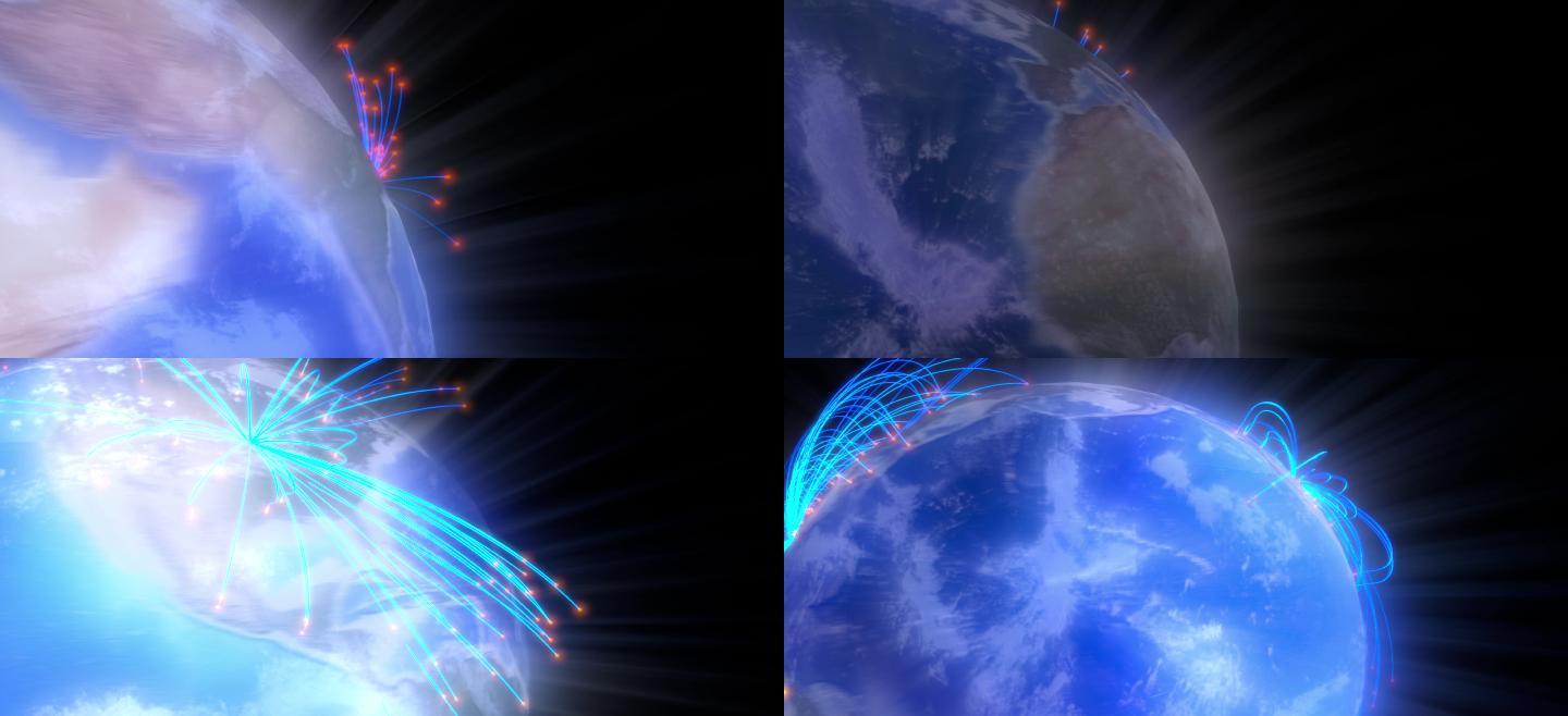4K全球网络连线科技动画