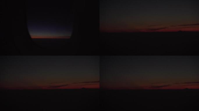 飞机窗口拍摄傍晚高空云层4KSlo2