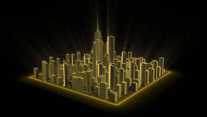 【4K原创/通道】科技城市建筑房地产展示