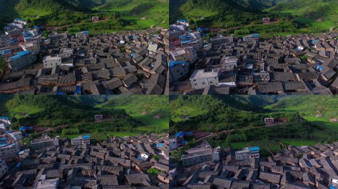 4k航拍，有一百多年历史的中国西南彝族村