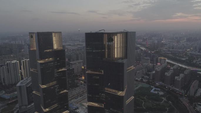 郑州城市夜晚夜景建筑4K航拍宣传片