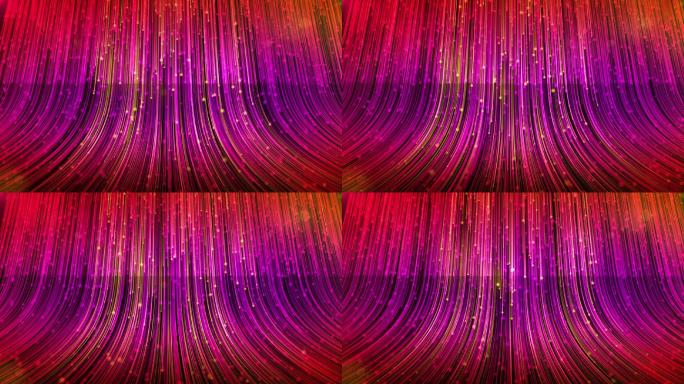 40秒红紫粒子瀑布舞台背景