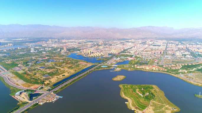 石嘴山，大武口全景，大景