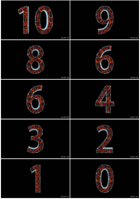[素材包]0-10共11个3d数字视频素