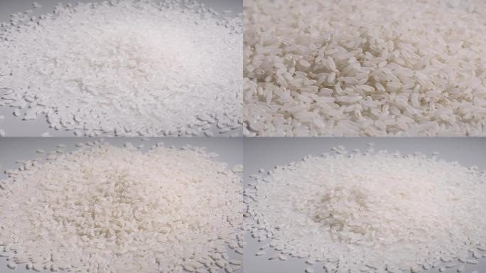 4K【原创】多种米类特写、精白米、糙米、