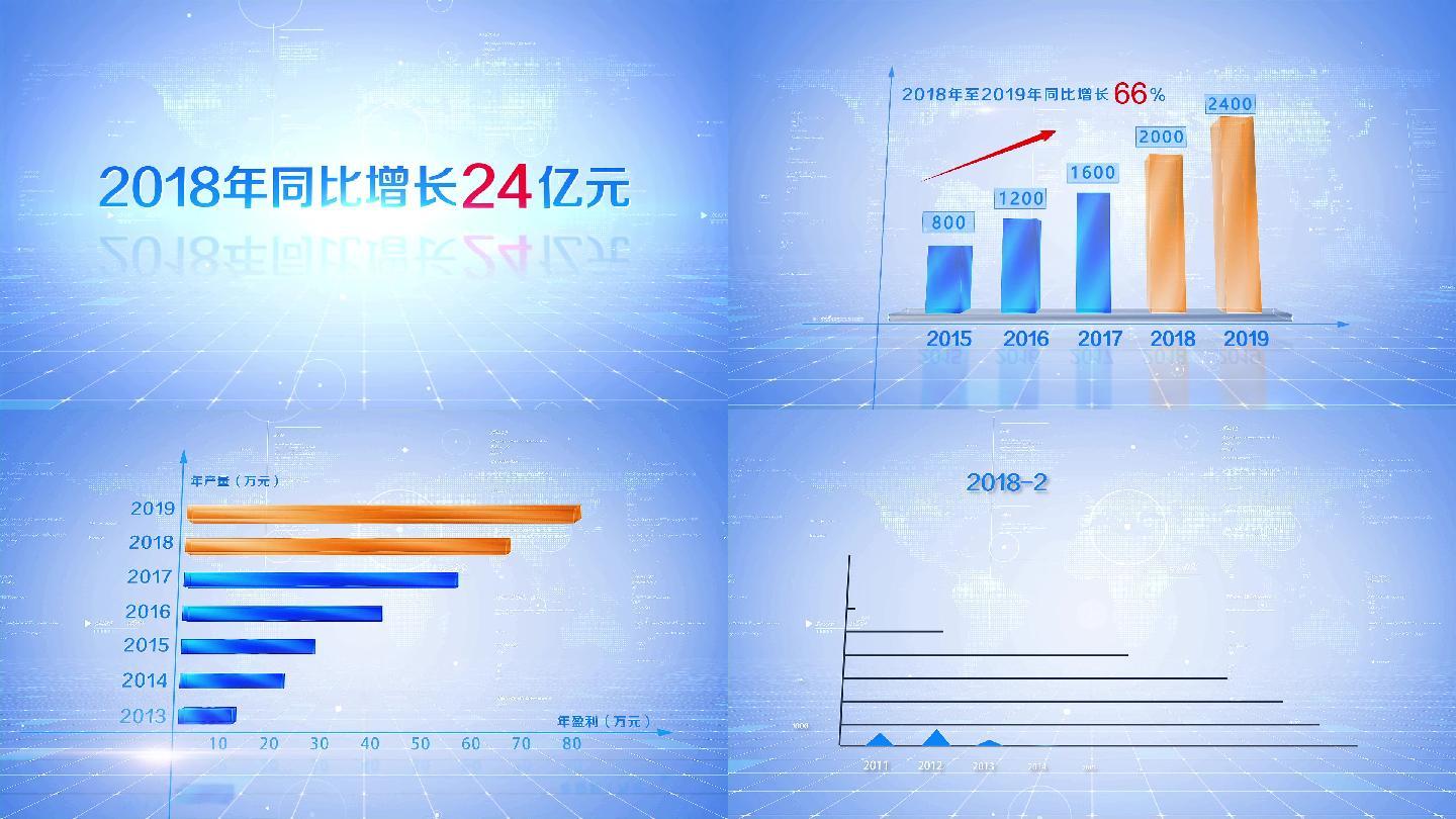 大气科技玻璃质感数据图柱状图