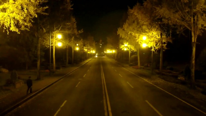 夜晚道路航拍