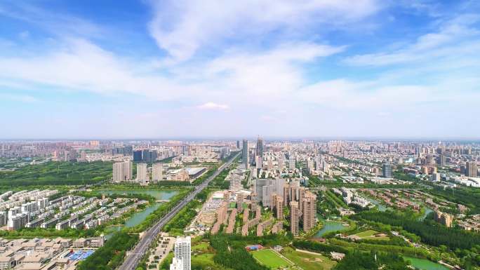 银川大景，城市航拍