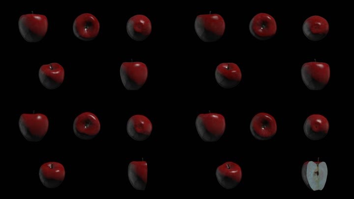 3D三维旋转苹果各种角度带通道