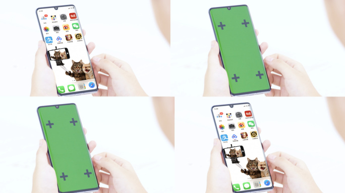 看手机屏幕绿像抠图合成AE模板