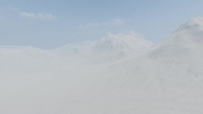 雪山上下雪前进