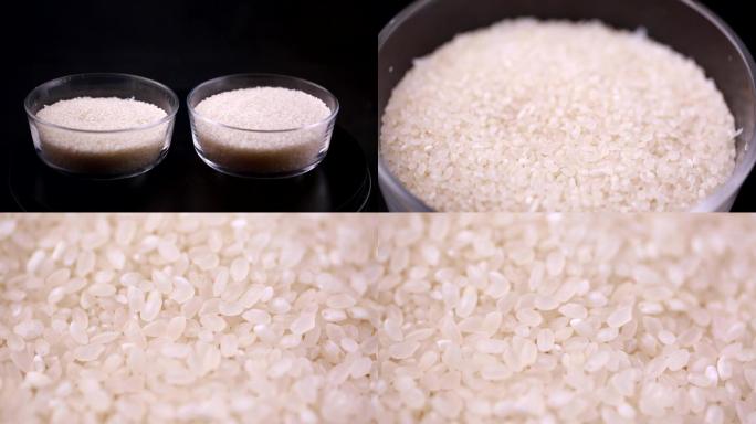 大米白米淘米煮饭做饭蒸饭米饭