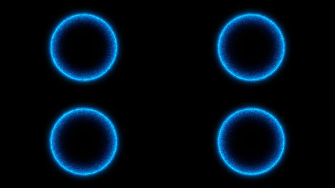 蓝色发光粒子光圈黑洞带透明通道