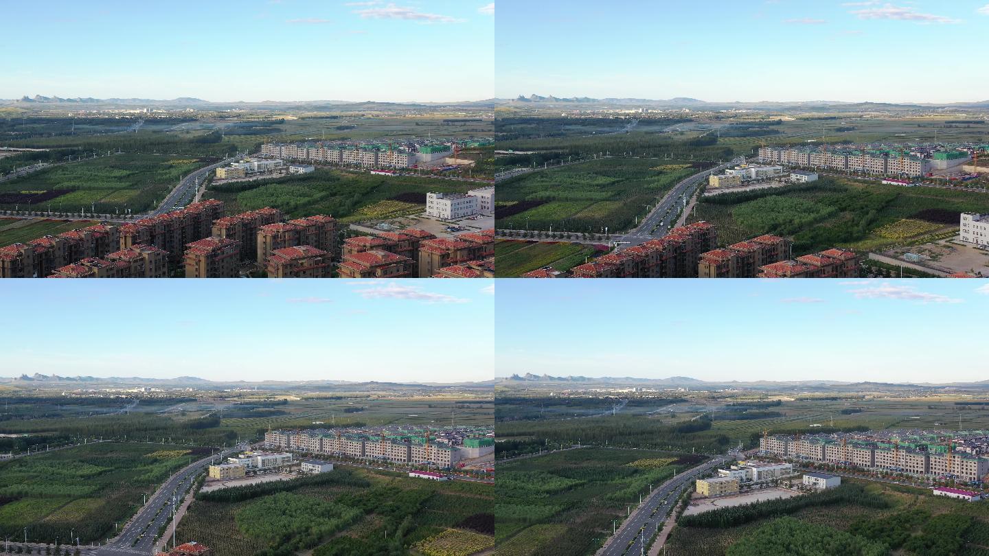 县城4K视频航拍内蒙古草原