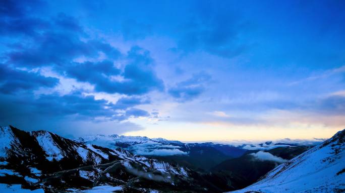 川西雪域高原日落晚霞4延时