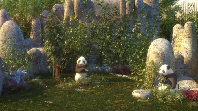 三维大熊猫动画