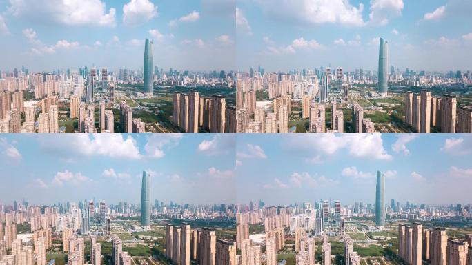 武汉中心蓝天白云航片延时4K