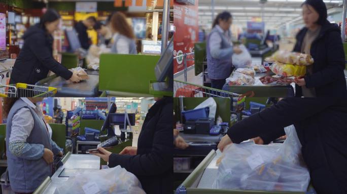 4K超市收银员结算-购物结算