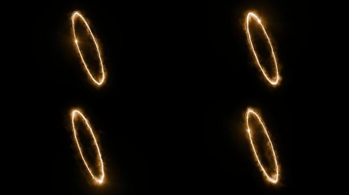 金色圆环粒子光线 传送门