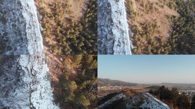 大山北京郊区雪冬季十三陵北京