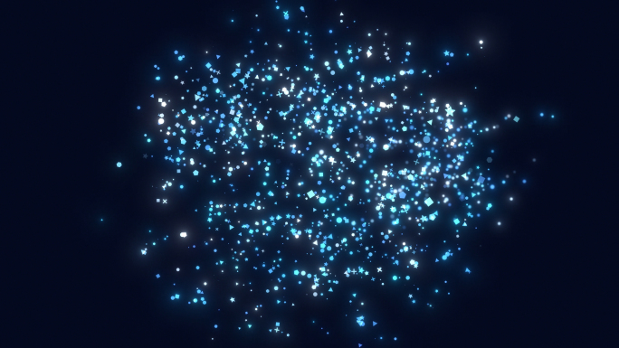 2K炫酷蓝色几何抽象粒子爆炸