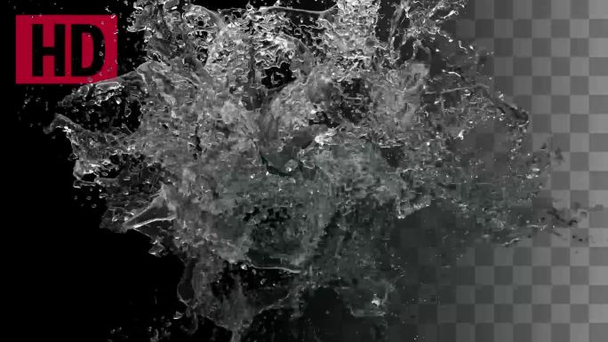 3D水流冲屏水花-带通道