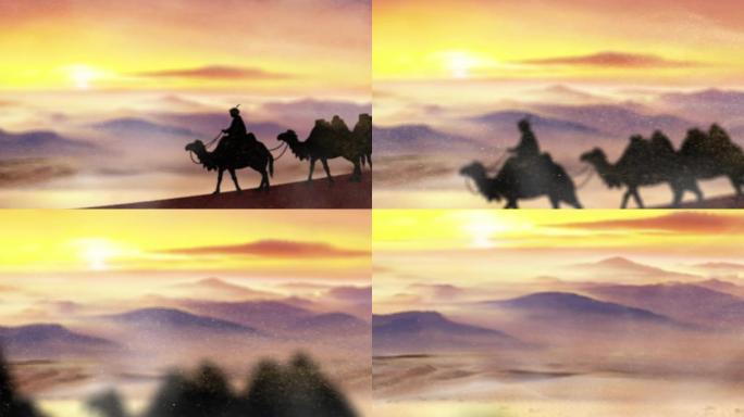 丝绸之路沙漠骆驼