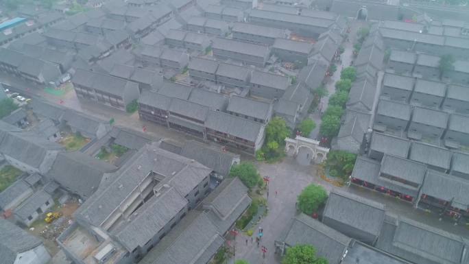 青州古城景区雨后航拍4K超清素材