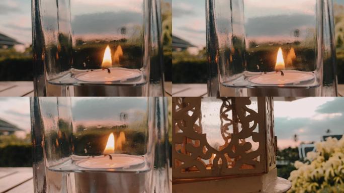 蜡烛浪漫火焰傍晚约会烛光晚餐