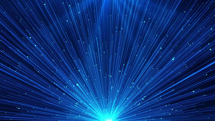 702 蓝色扇形线条光线粒子发射年会新年