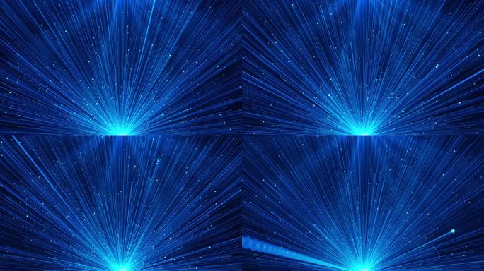 702 蓝色扇形线条光线粒子发射年会新年