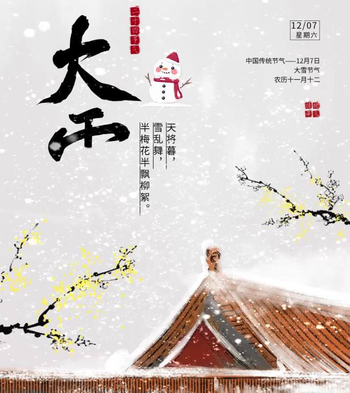 二十四节气大雪15秒竖版