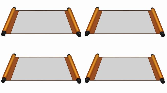 带通道简易中式卷轴展开动画素材