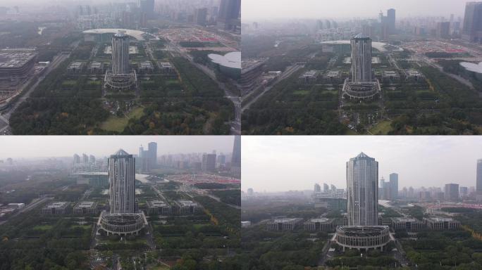 4K-原素材-上海浦东新区政府航拍