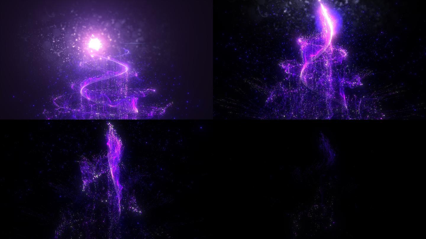紫色冰雪粒子特效素材