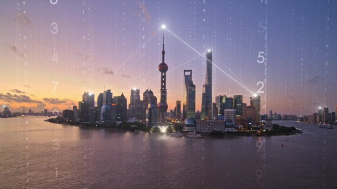 上海东方明珠城市建筑科技粒子线条片头